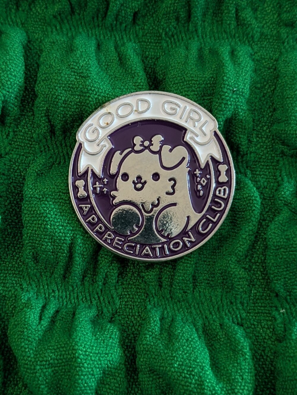 Good Girl Appreciation Club Purple & Silver Enamel Pin